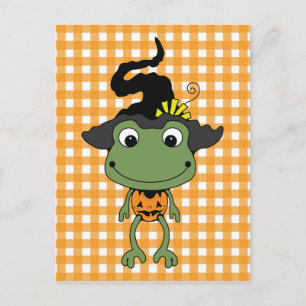 Halloween Frog Witch Vykort