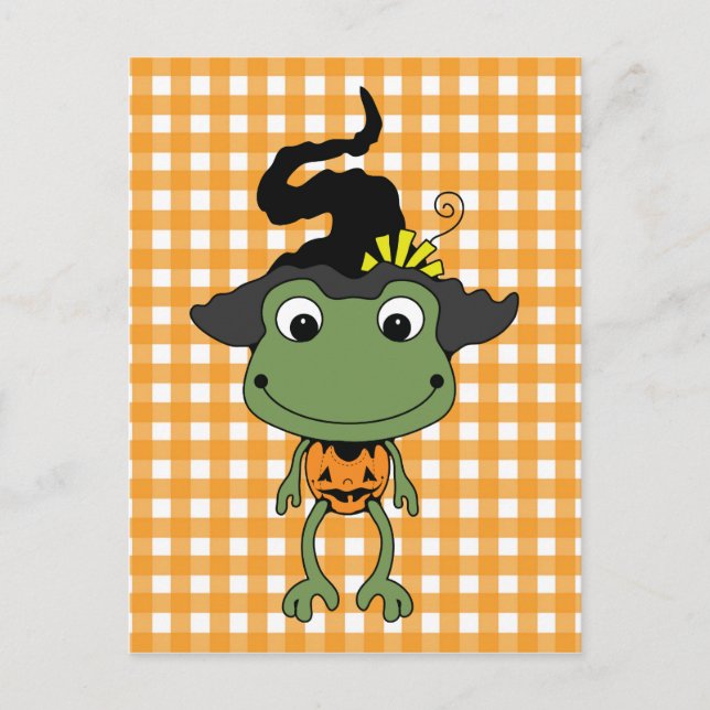 Halloween Frog Witch Vykort (Framsida)
