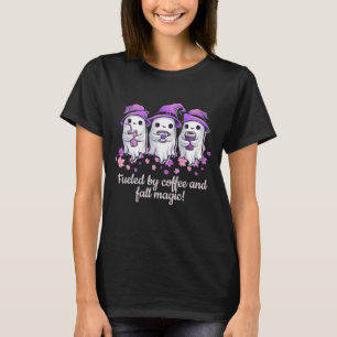 Halloween Fueled by Coffee and Fall Magic Ghost T Shirt