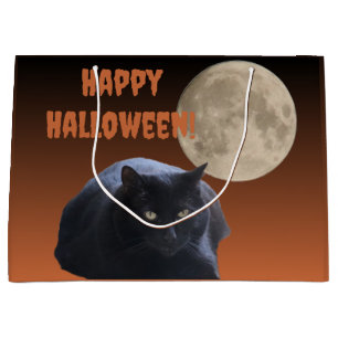 Halloween Full Moon Black Cat