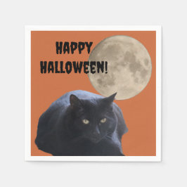 Halloween Full Moon Black Cat Pappersservett