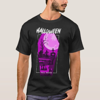 Halloween Full Moon Graveyard T Shirt