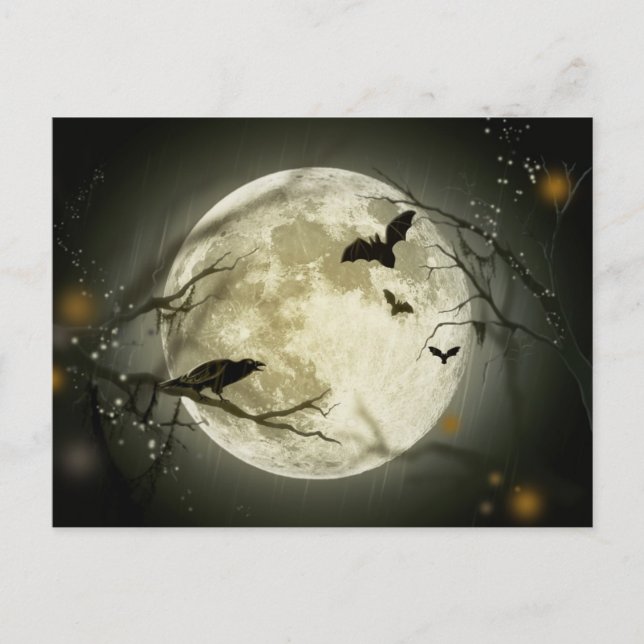 Halloween Full Moon Vykort (Framsida)