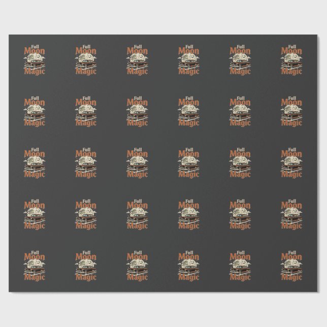Halloween Fullmåne Magi Vintage Bil Presentpapper (Platt)