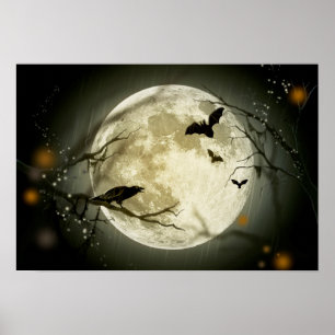 Halloween fullmåne poster