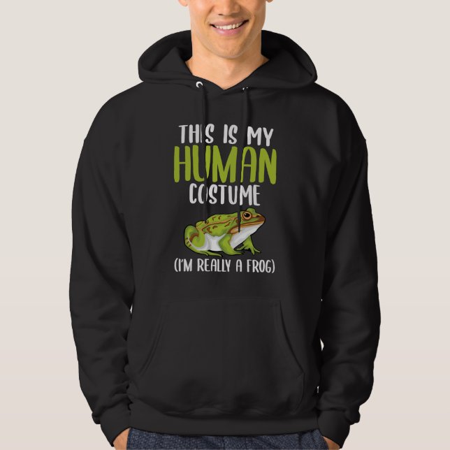 Halloween Funny Adult Kid Frog Apparel Youth Human Hoodie (Framsida)