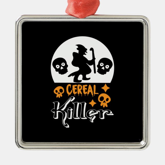 Halloween Funny Cereal Birthday Julgransprydnad Metall (Framsidan)