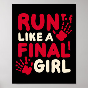 Halloween Funny Costume Springa som en sista tjej Poster