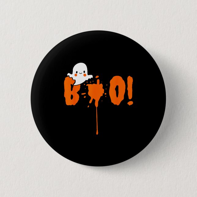 Halloween Funny Cute Ghost Boo! Design Gift  Knapp (Framsida)