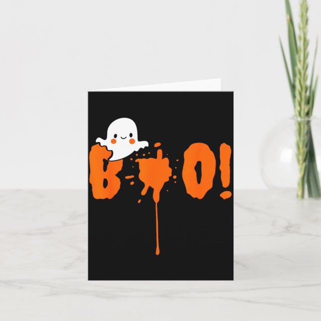 Halloween Funny Cute Ghost Boo! Design Gift  Kort (Framsida)