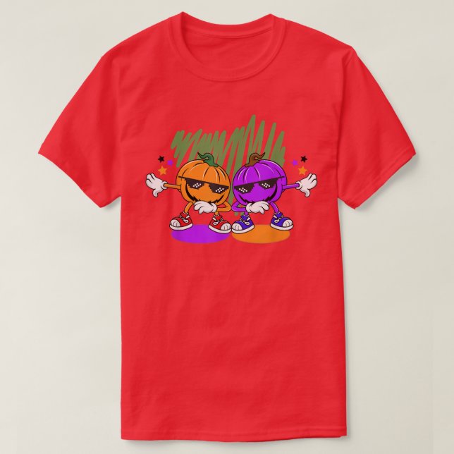 Halloween Funny Dancing Pumpkins Halloween, Trick T Shirt (Design framsida)
