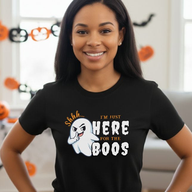 Halloween Funny Ghost Pun Bara här för Boos T Shirt (Halloween Funny Ghost Pun Just Here for the Boos T-Shirt
)