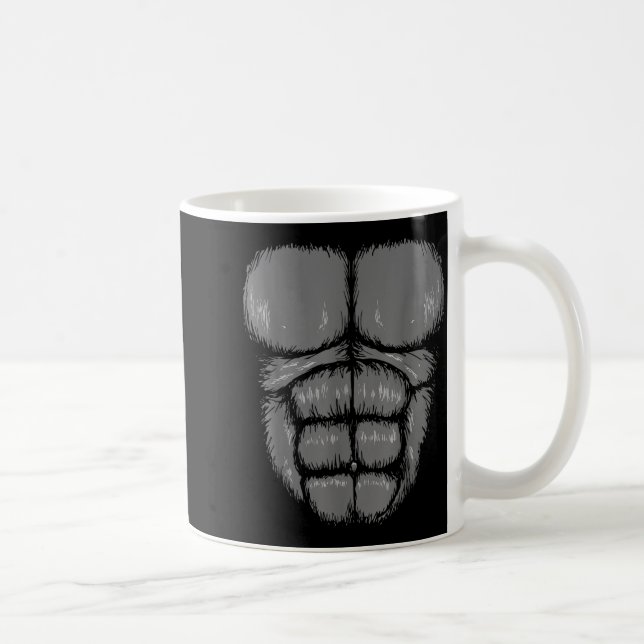 Halloween Funny Gorilla Monkey Belly Chest Costume Kaffemugg (Höger)