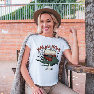 HALLOWEEN FUNNY HALLO-VIN VIN ÄLSKARE T SHIRT