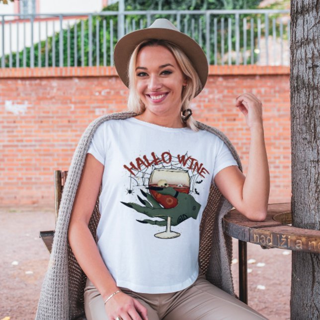 HALLOWEEN FUNNY HALLO-VIN VIN ÄLSKARE T SHIRT (Skapare uppladdad)