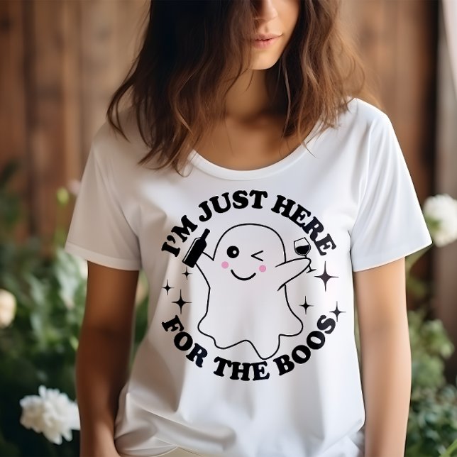 HALLOWEEN FUNNY JAG ÄR HÄR FÖR BOOS GHOST T SHIRT (Skapare uppladdad)