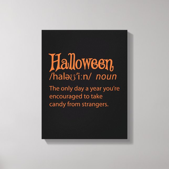 Halloween Funny ordlistedefinition Canvastryck (Framsida)