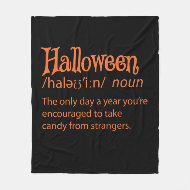 Halloween Funny ordlistedefinition Fleecefilt (Framsidan)