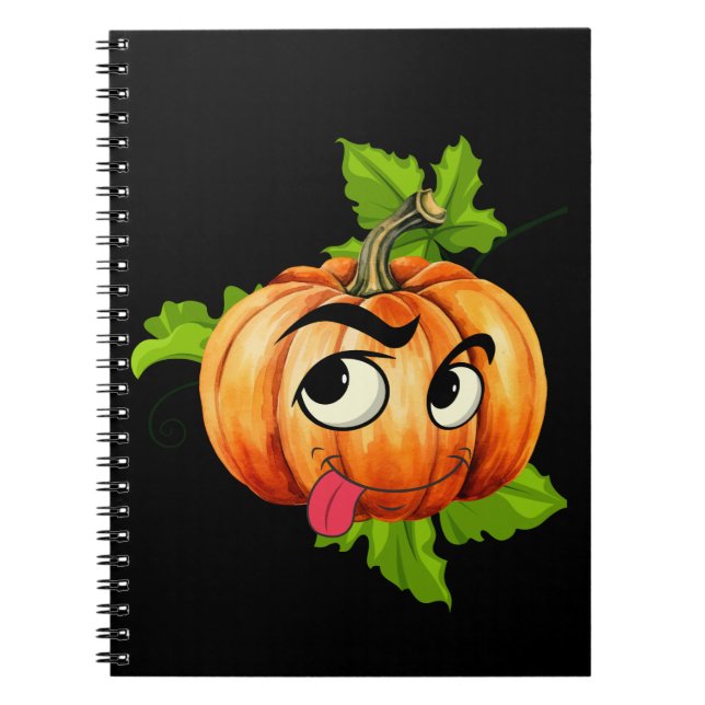 Halloween Funny Pumpkin Ansikte Anteckningsbok (Framsidan)