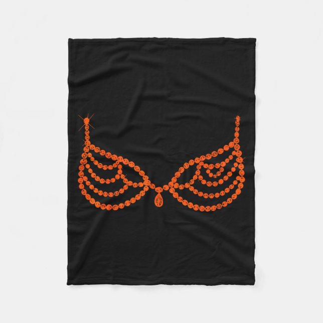 Halloween Funny Showgirl Orange Crystal Bra Lazy C Fleecefilt (Framsidan)