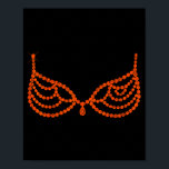 Halloween Funny Showgirl Orange Crystal Bra Lazy C Poster<br><div class="desc">Halloween Funny Showgirl Orange Crystal Bra Lazy Costume</div>