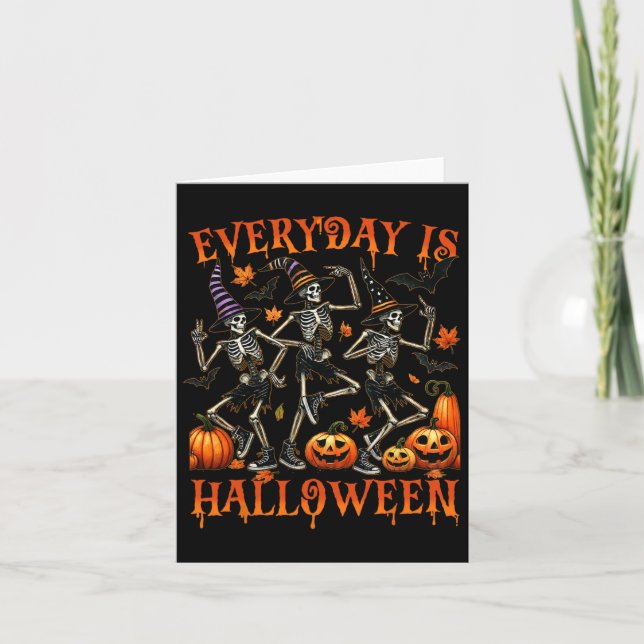 Halloween Funny Skeleton Dancing Kort (Framsida)