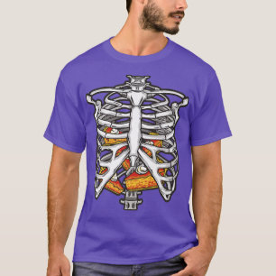 Halloween Funny Skeleton Ribs Fullt Paj T Shirt