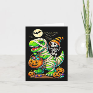 Halloween Funny T Rex Dinosaur Mummy Boys Trick Tr Kort