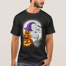 Halloween Funny Witch Hat Pumpkin T Shirt