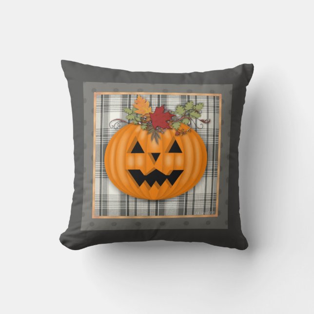 Halloween-fyllning Pumpkin Pillow Kudde (Framsida)
