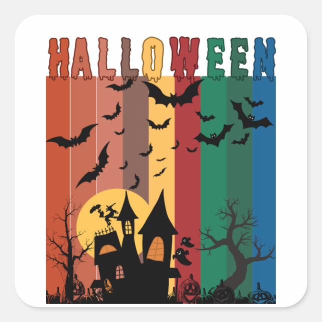 Halloween Fyrkantigt Klistermärke (Framsida)