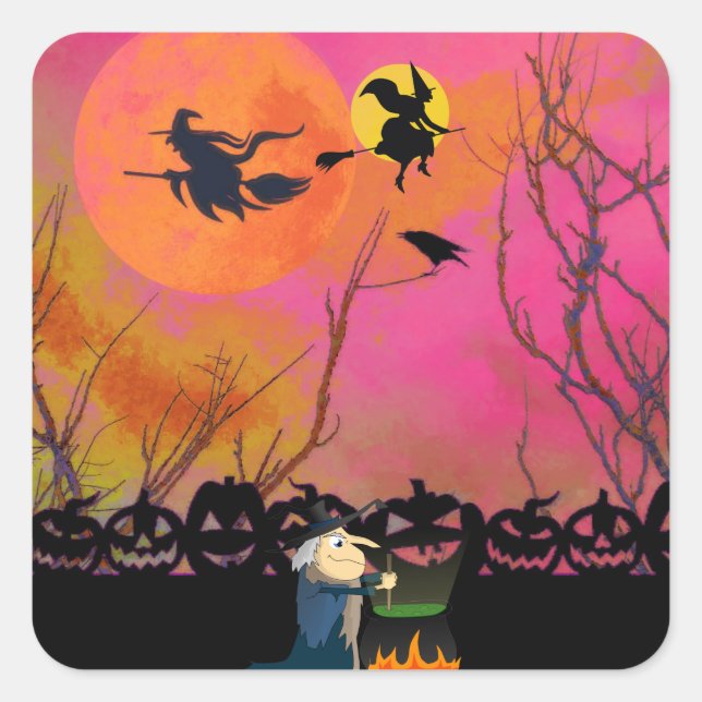 Halloween Fyrkantigt Klistermärke (Framsida)