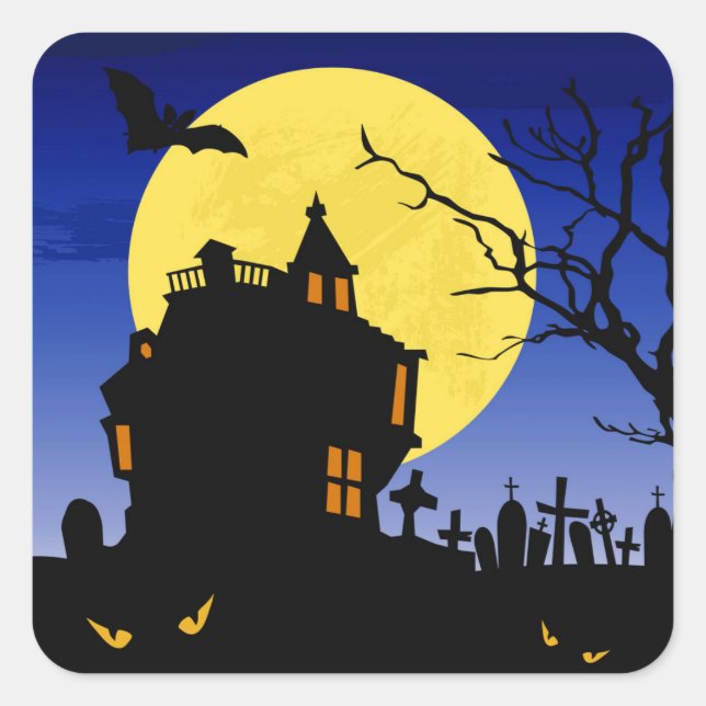 Halloween Fyrkantigt Klistermärke (Framsida)
