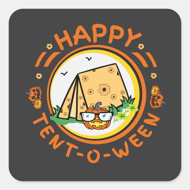 Halloween  fyrkantigt klistermärke (Framsida)