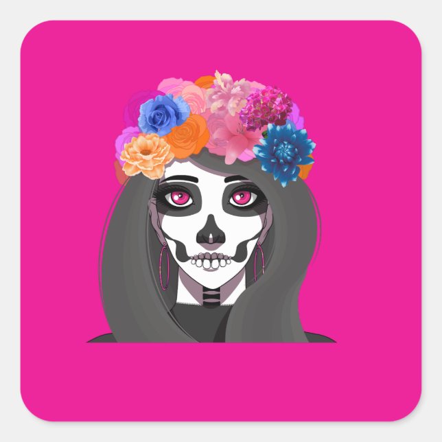 Halloween  fyrkantigt klistermärke (Framsida)