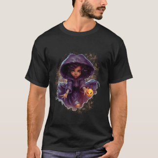 Halloween Galaxy Witch Costume Bus eller godis Lon T Shirt
