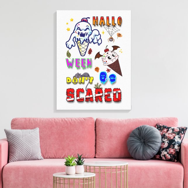 Halloween Galleri Var Inte Rädd Canvastryck (Insitu (Vardagsrum))