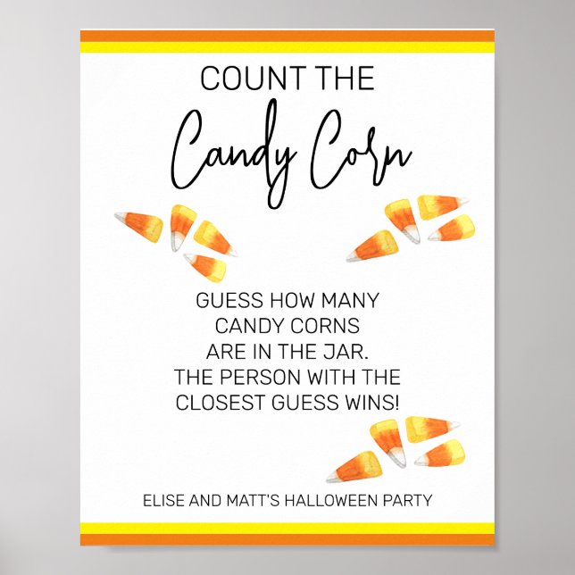 Halloween Game Count Candy corn Party Poster (Framsidan)