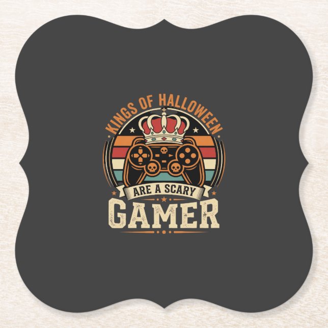 Halloween Gamer King Retro Kontrolldesign Underlägg Papper (Framsida)