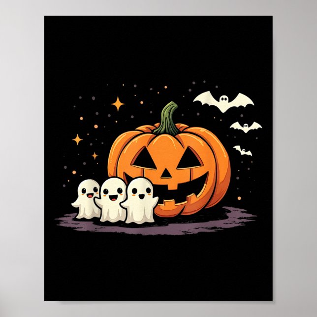 Halloween Gamer Pumpa Spöklik Kostym Män B Poster (Framsidan)