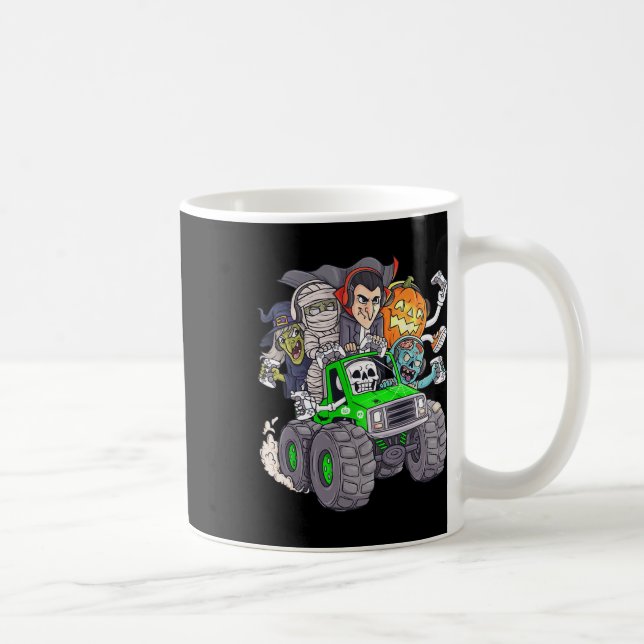 Halloween Gamer Skeleton Zombie Monster Lastbil Bo Kaffemugg (Höger)