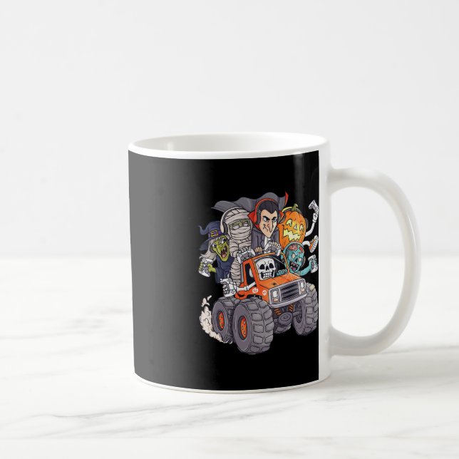 Halloween Gamer Skeleton Zombie Monster Lastbil Bo Kaffemugg (Höger)