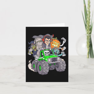 Halloween Gamer Skeleton Zombie Monster Lastbil Bo Kort