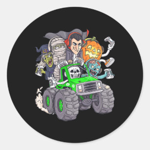Halloween Gamer Skeleton Zombie Monster Lastbil Bo Runt Klistermärke
