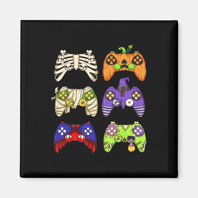 Halloween Gaming Controller Manar Boys Kids Gamer  Magnet (Framsidan)
