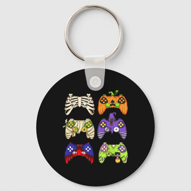 Halloween Gaming Controller Manar Boys Kids Gamer  Nyckelring (Framsida)