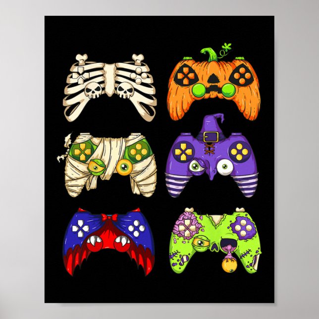 Halloween Gaming Controller Manar Boys Kids Gamer  Poster (Framsidan)