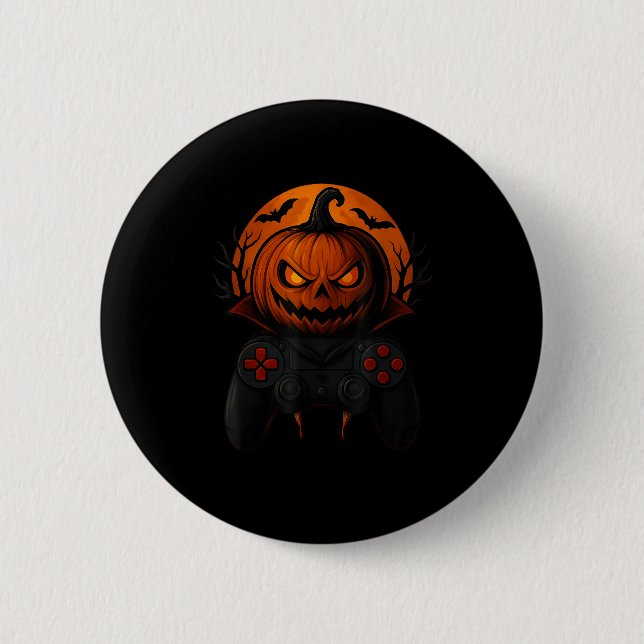 Halloween Gaming Controller Soky Pumpkin Gamer Boy Knapp (Framsida)