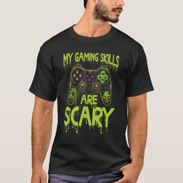 Halloween Gaming Halloween Gamer Video Game Joysti T Shirt (Framsida)