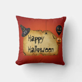 Halloween gammal pergament hälsning kudde